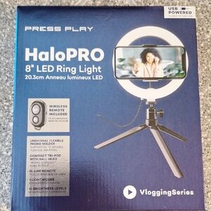 Halo 8" LED Ring Light with Tripod - Black